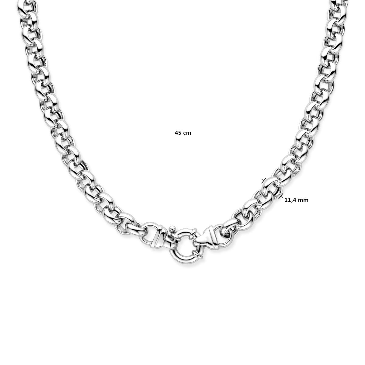Fantasy Collection Collier jasseron 11,5 mm met groot veerslot zilver