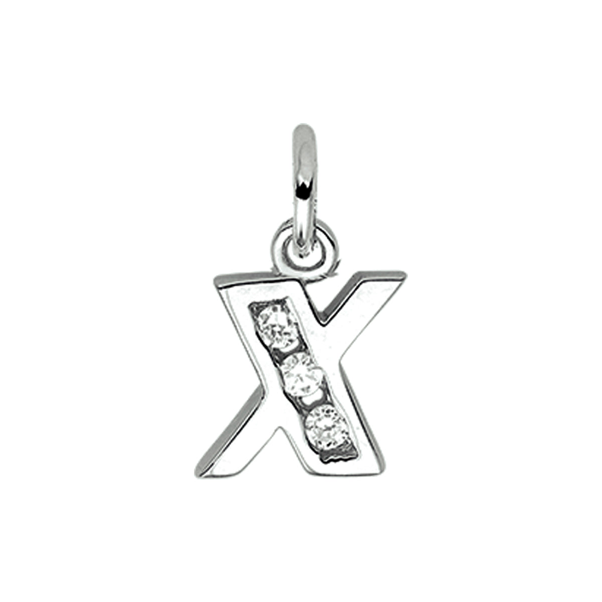 Hanger letter X zirkonia 10 mm zilver #Letter_X