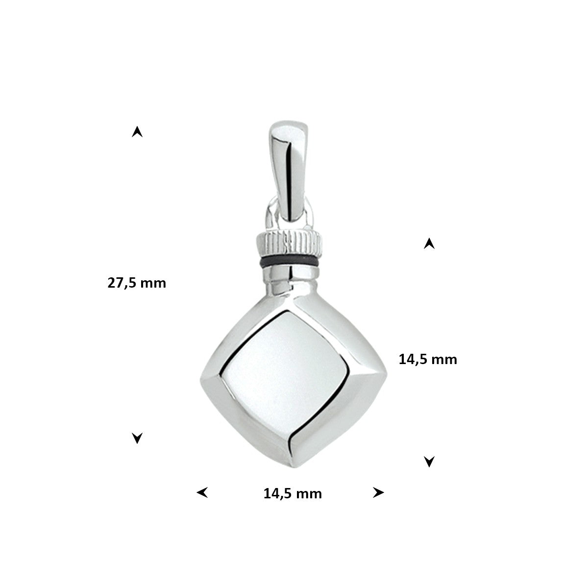 Urnhanger 14,5 mm zilver