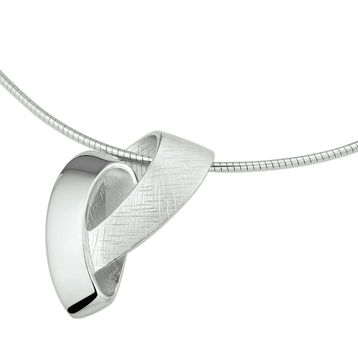 Fantasy Collection Collier gescratcht 42 + 3 cm zilver