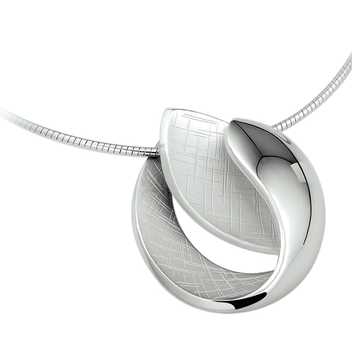 Fantasy Collection Collier gescratcht 42 + 3 cm zilver