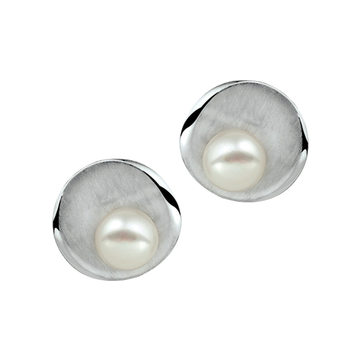 Fantasy Collection Oorbellen parel poli/mat zilver