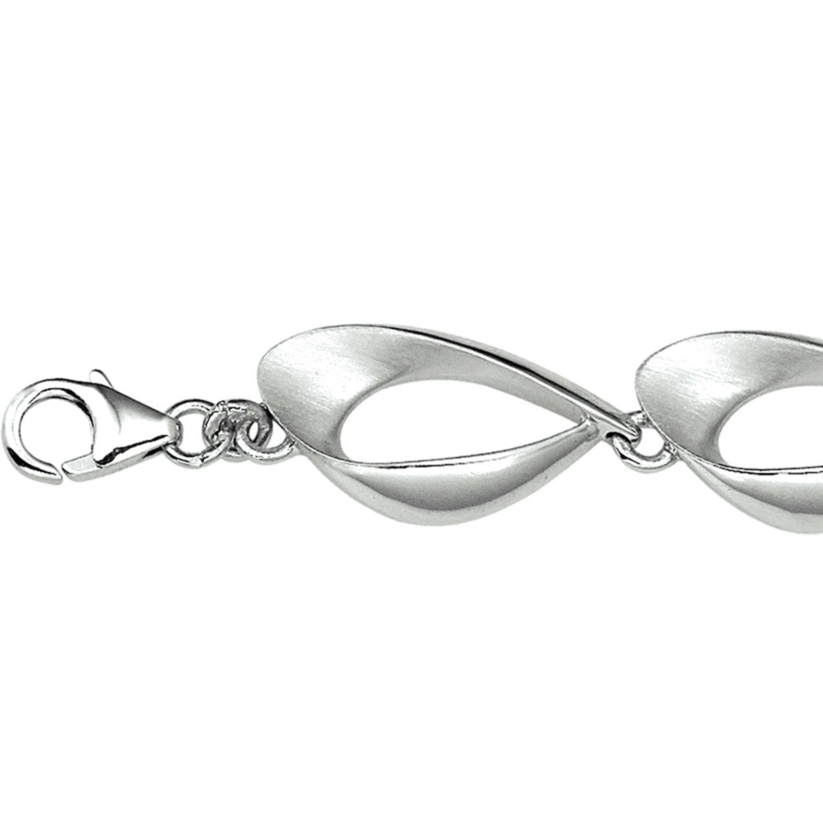 Fantasy Collection Armband poli/mat 11,5 mm 19 cm zilver
