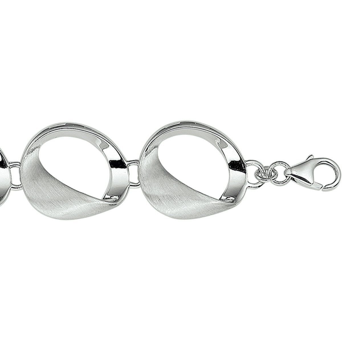 Fantasy Collection Armband poli/mat 17,5 mm 20 cm zilver