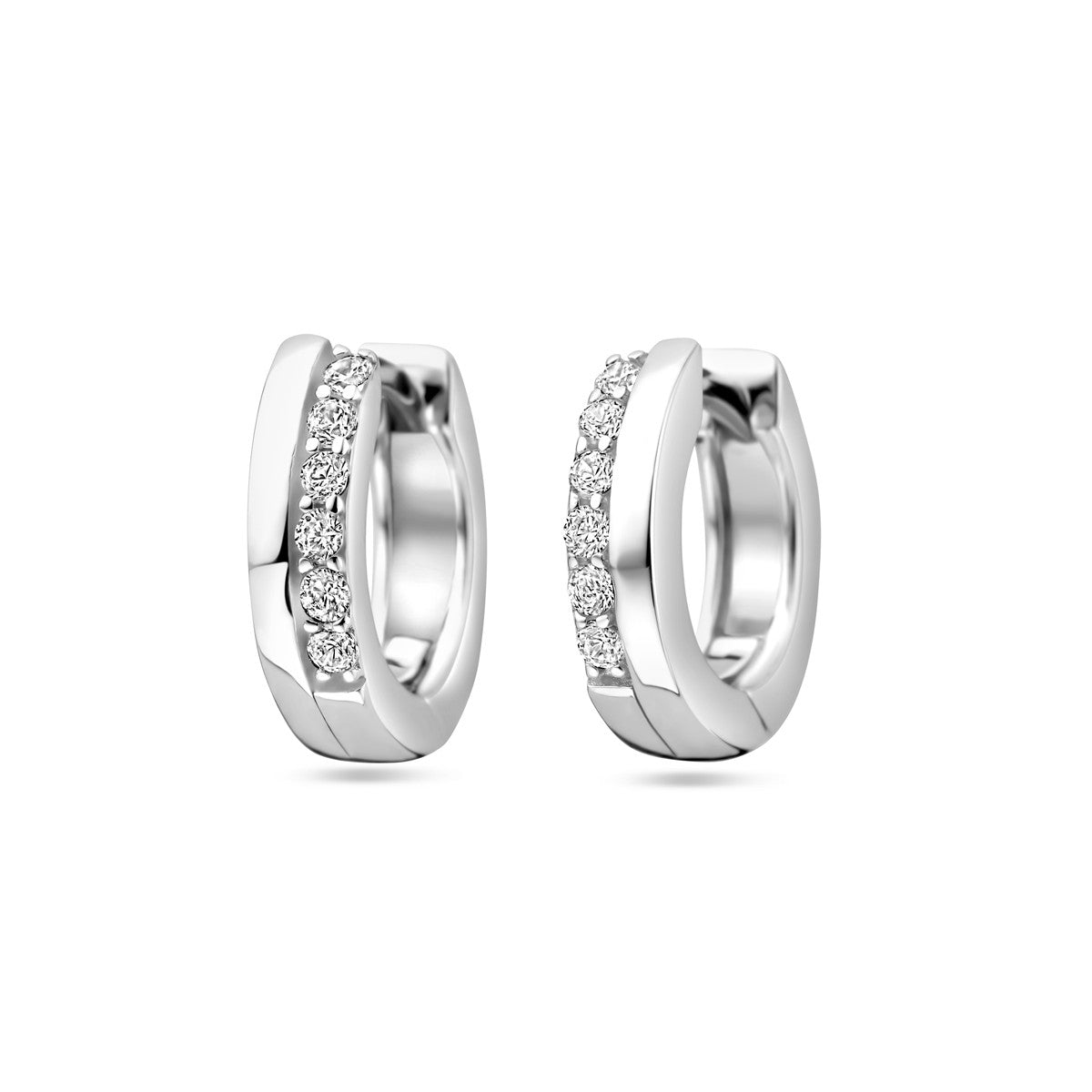 Fantasy Collection Oorbellen zirkonia 12,5 mm zilver