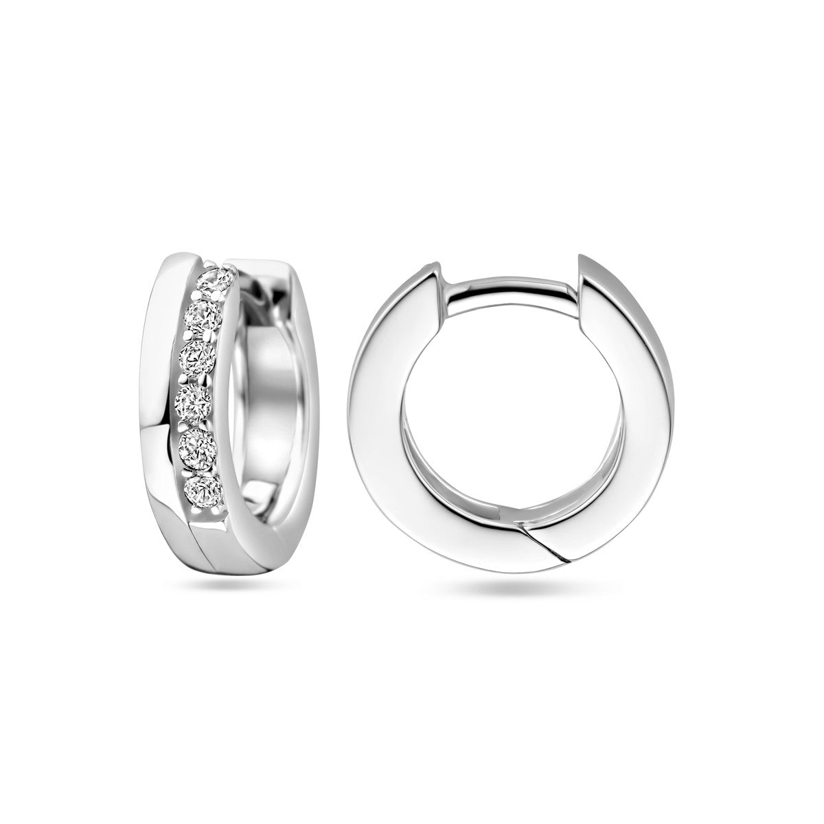 Fantasy Collection Oorbellen zirkonia 12,5 mm zilver
