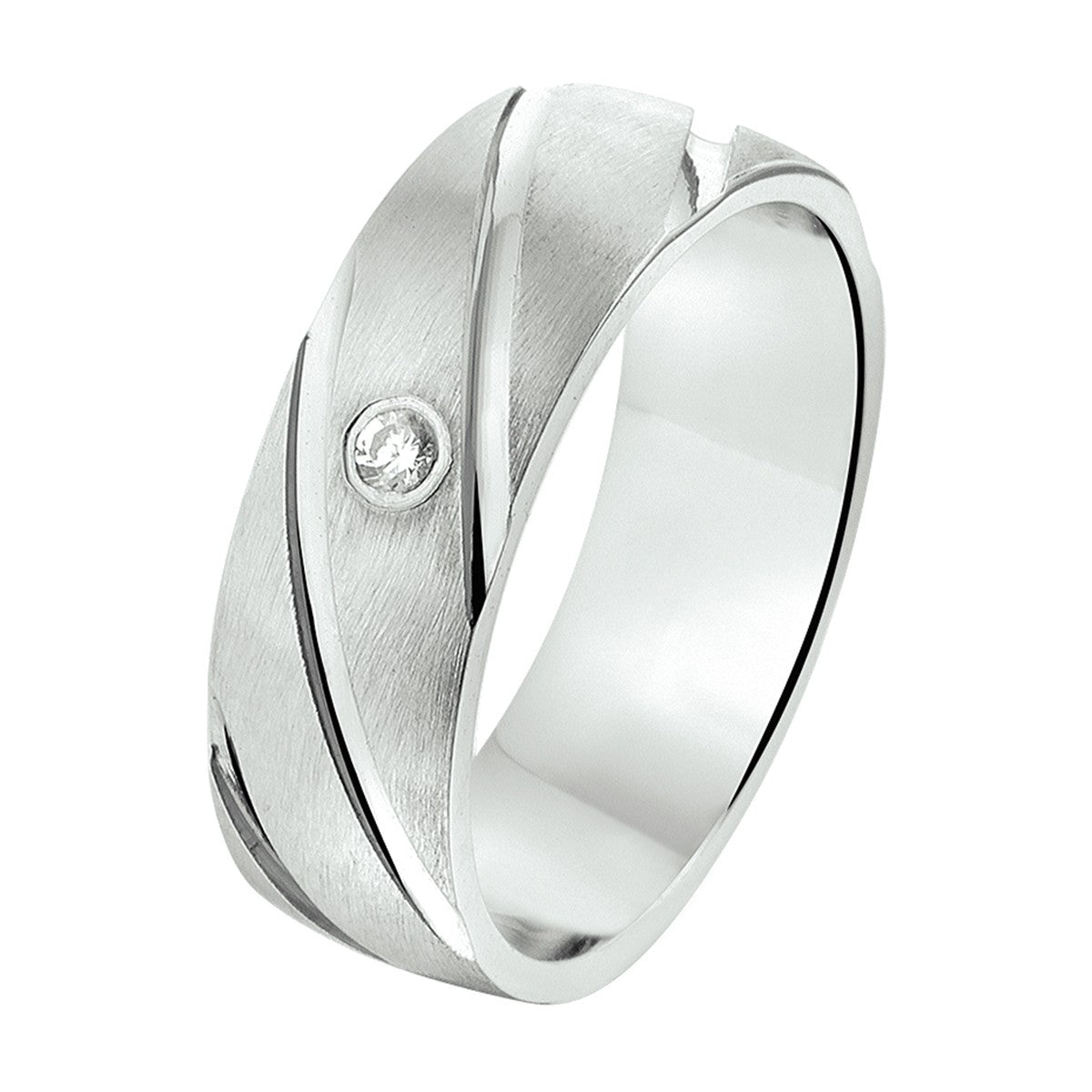 Fantasy Collection Ring a209 - 6,5 mm - met cz zilver