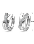 Zilver Gerhodineerd Klapoorringen Zirkonia 1315840 - PansiteNederland.nl