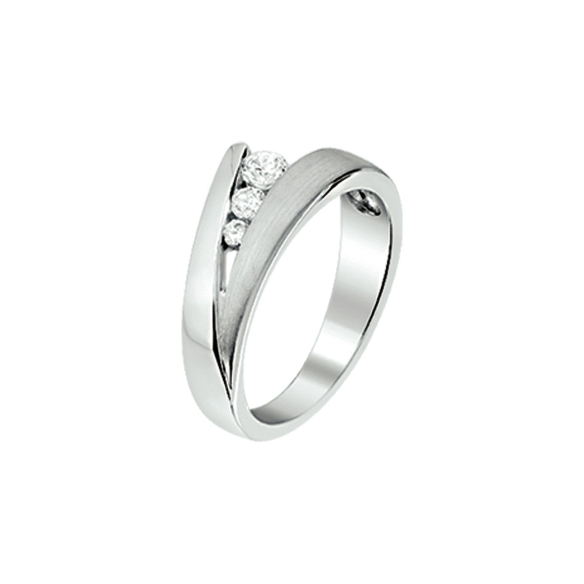 Fantasy Collection Ring zirkonia poli/mat zilver
