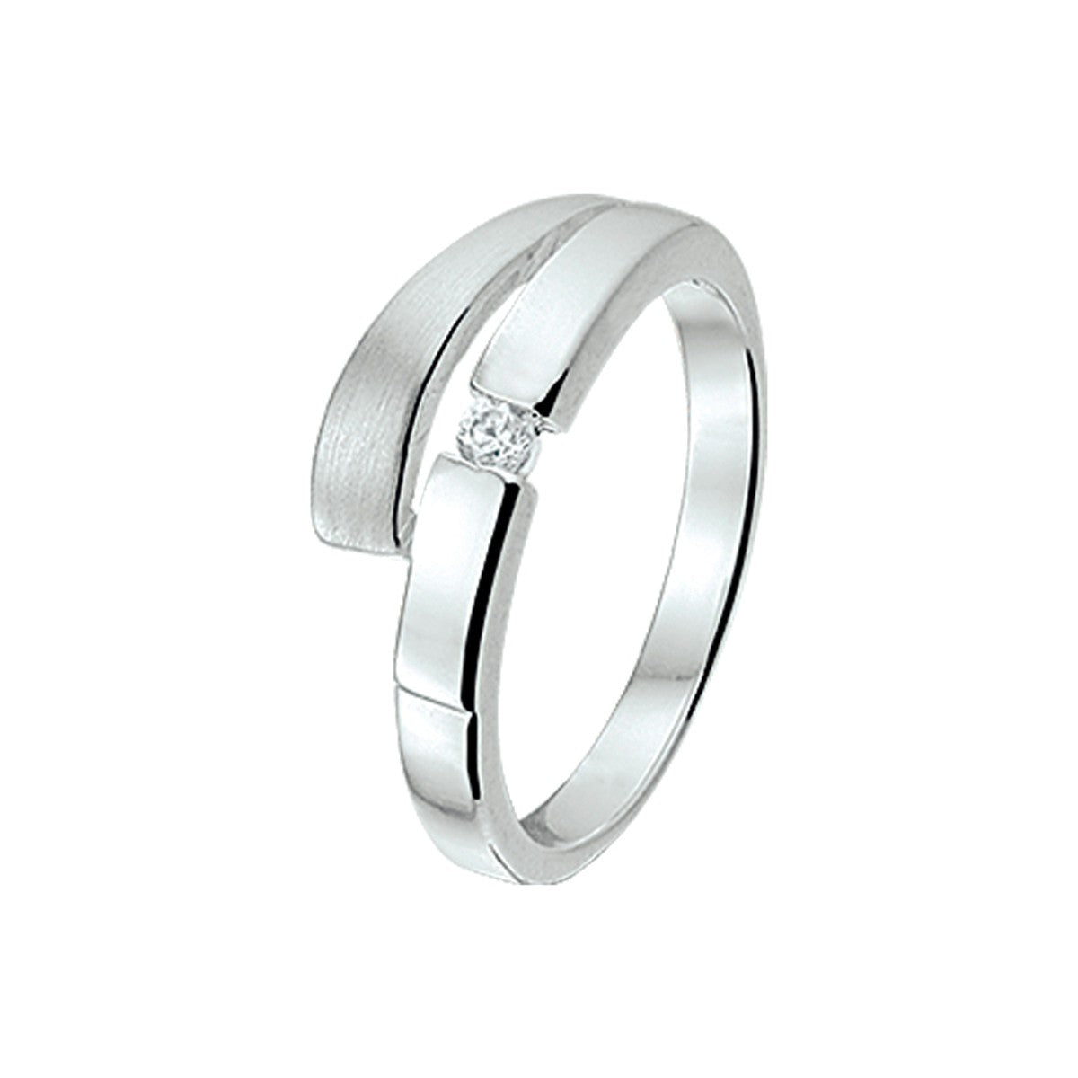 Fantasy Collection Ring zirkonia poli/mat zilver