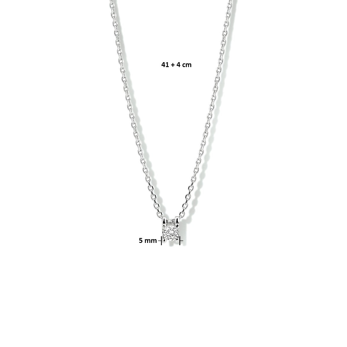 Fantasy Collection Collier zirkonia 41 + 4 cm zilver