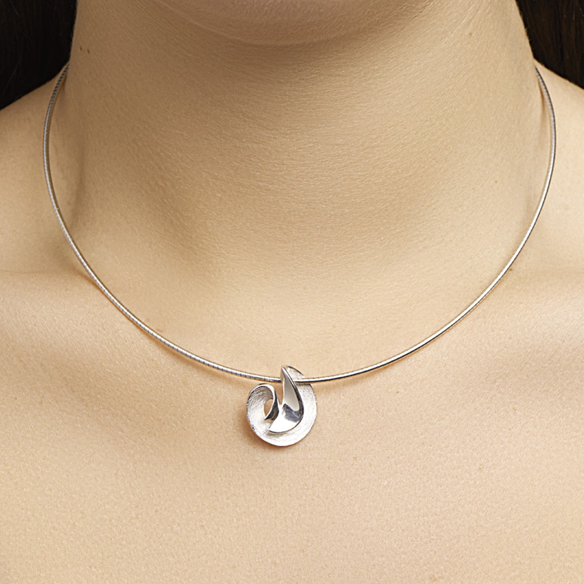 Fantasy Collection Collier gescratcht 42 + 3 cm zilver