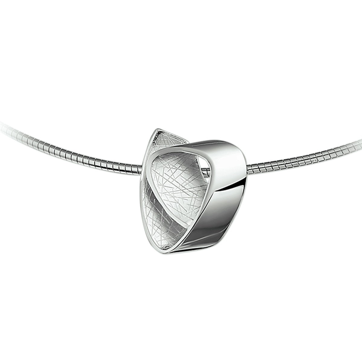 Fantasy Collection Collier gescratcht poli/mat 42 + 3 cm zilver