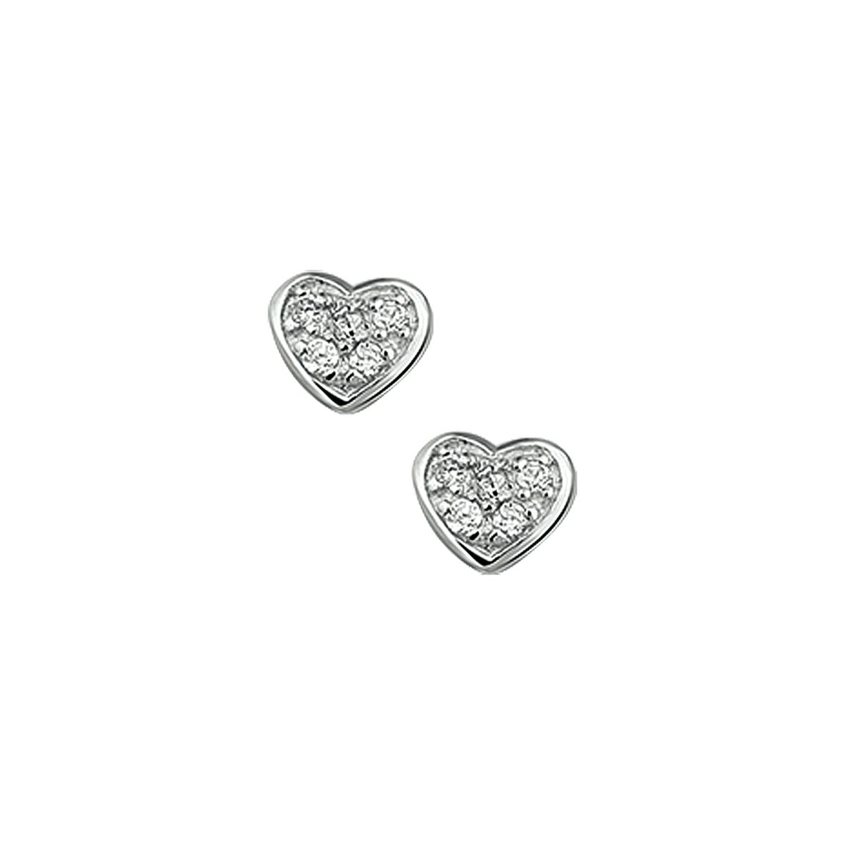 Oorknoppen hart zirkonia - PSN1317019 - PansiteNederland.nl