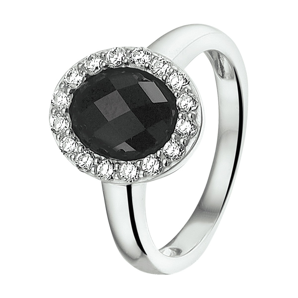 Fantasy Collection Ring onyx en zirkonia zilver