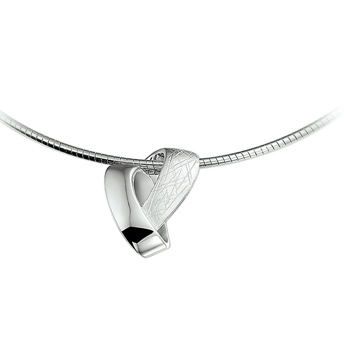 Fantasy Collection Collier gescratcht 42 + 3 cm zilver