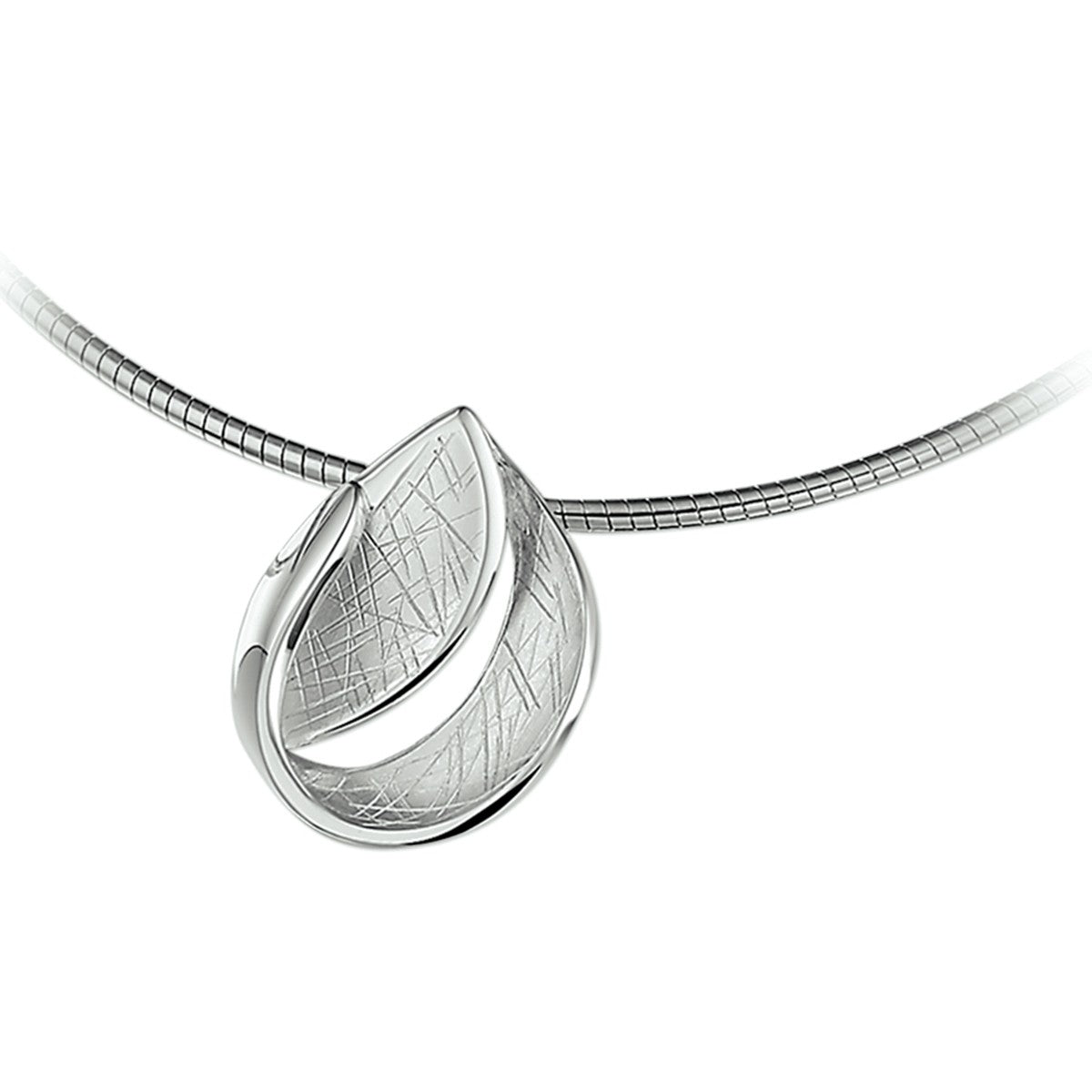 Fantasy Collection Collier gescratcht 42 + 3 cm zilver