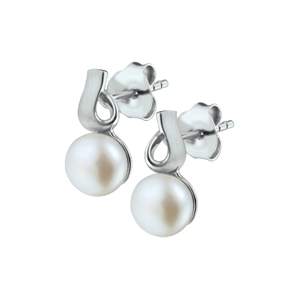 Fantasy Collection Oorbellen parel poli/mat zilver