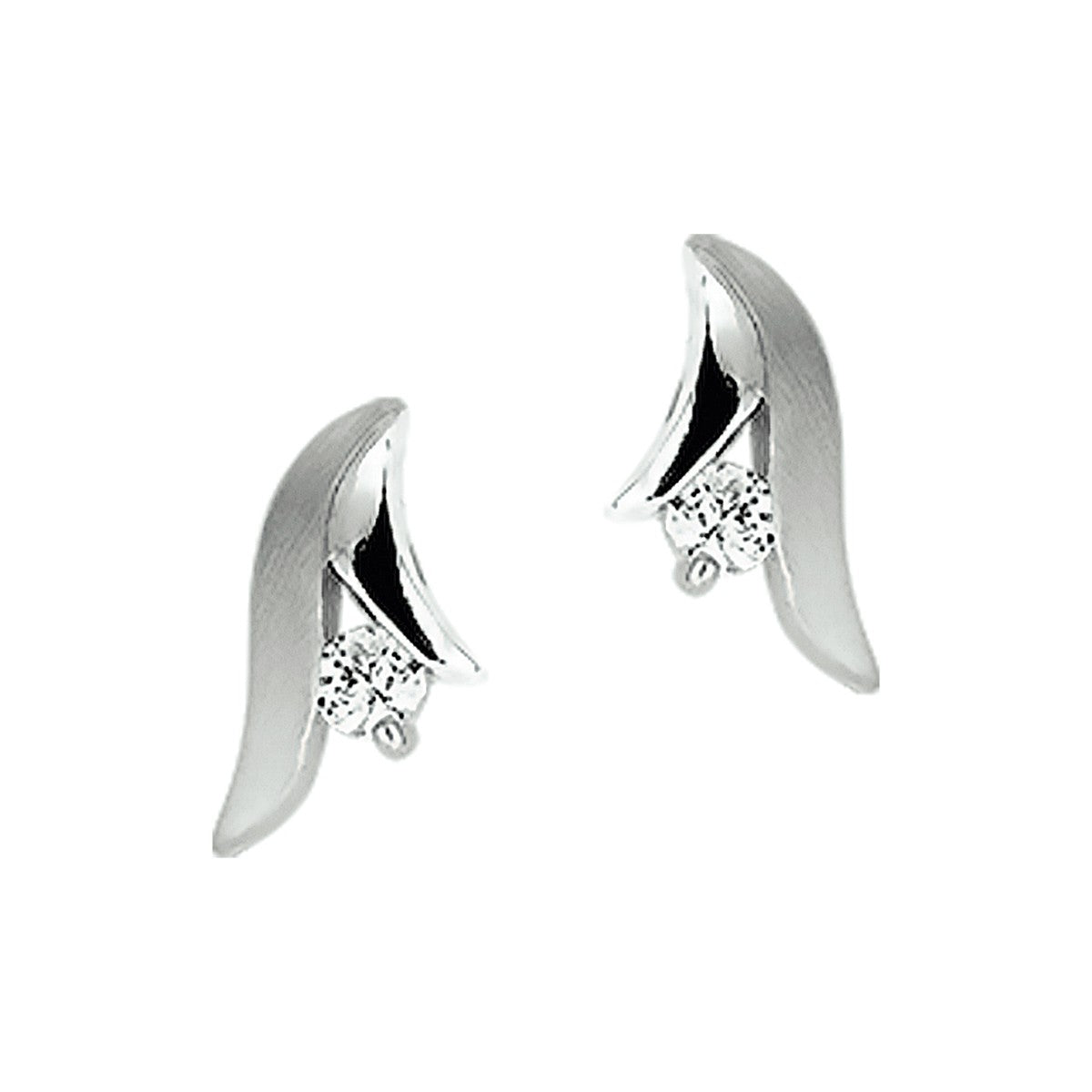 Fantasy Collection Oorbellen zirkonia poli/mat zilver