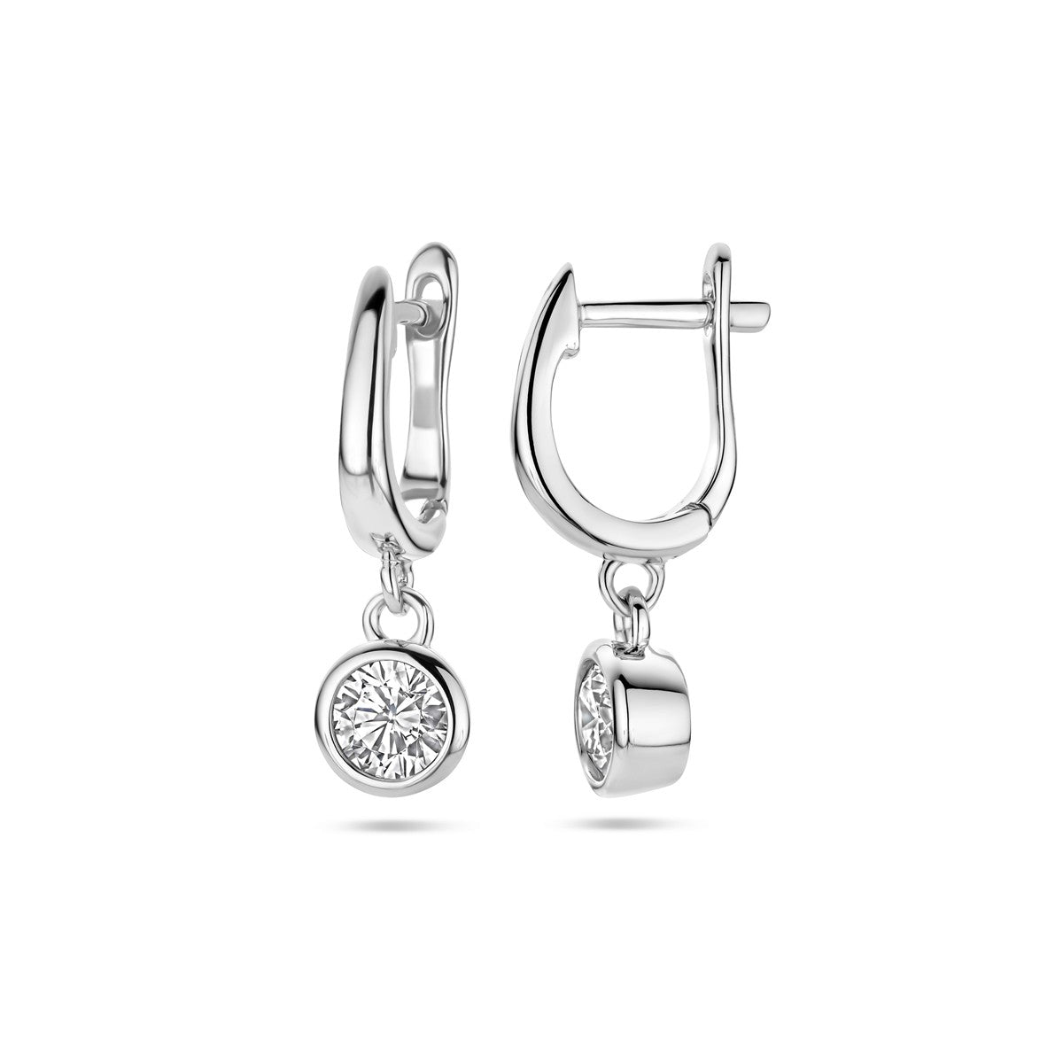 Fantasy Collection Oorbellen zirkonia 23 mm zilver