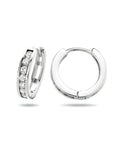 Zilver Gerhodineerd Klapoorringen 3 MM Zirkonia 1317738 - PansiteNederland.nl
