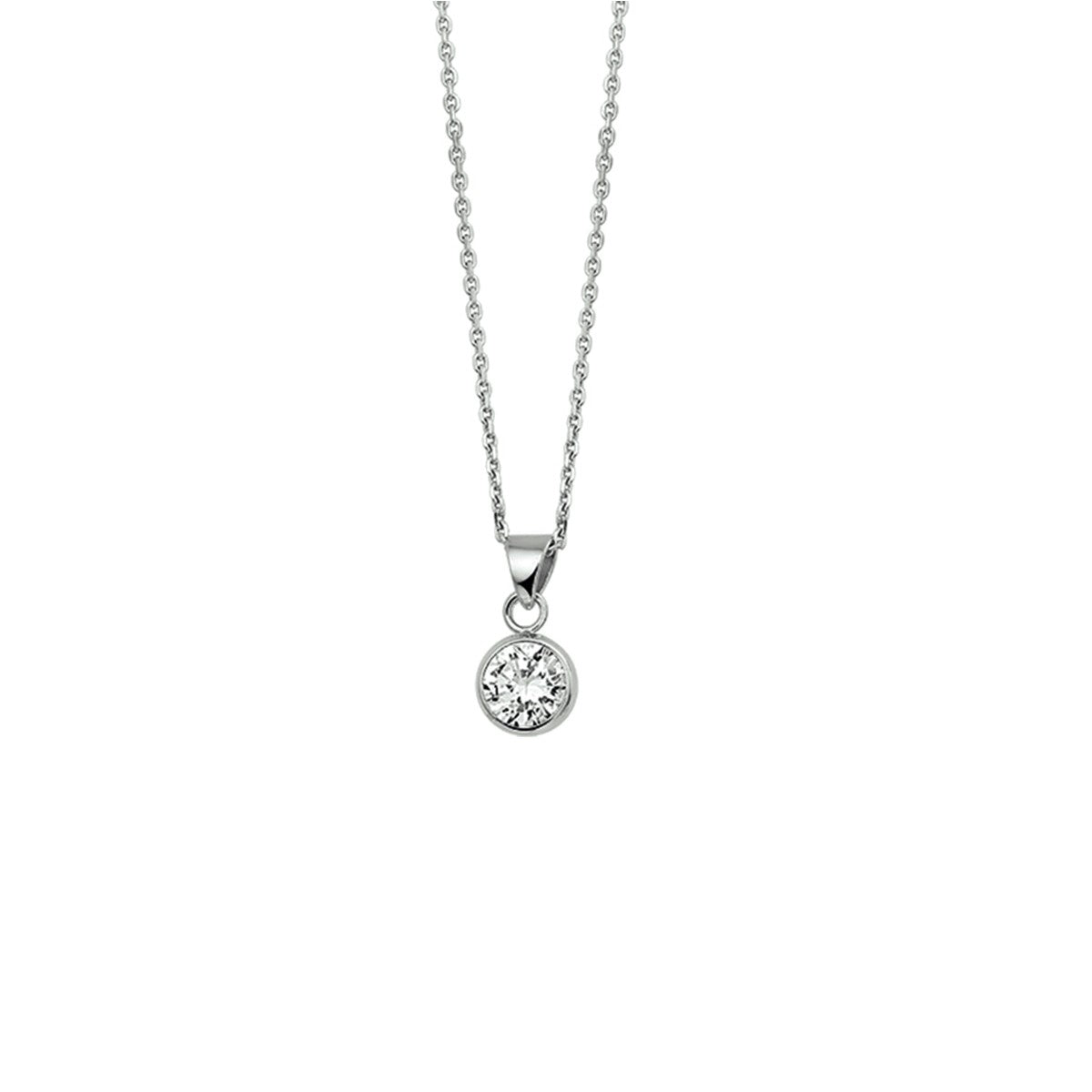 Fantasy Collection Collier zirkonia 41 + 4 cm zilver