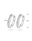Zilver Gerhodineerd Klapoorringen 2,5MM Zirkonia 1317872 - PansiteNederland.nl