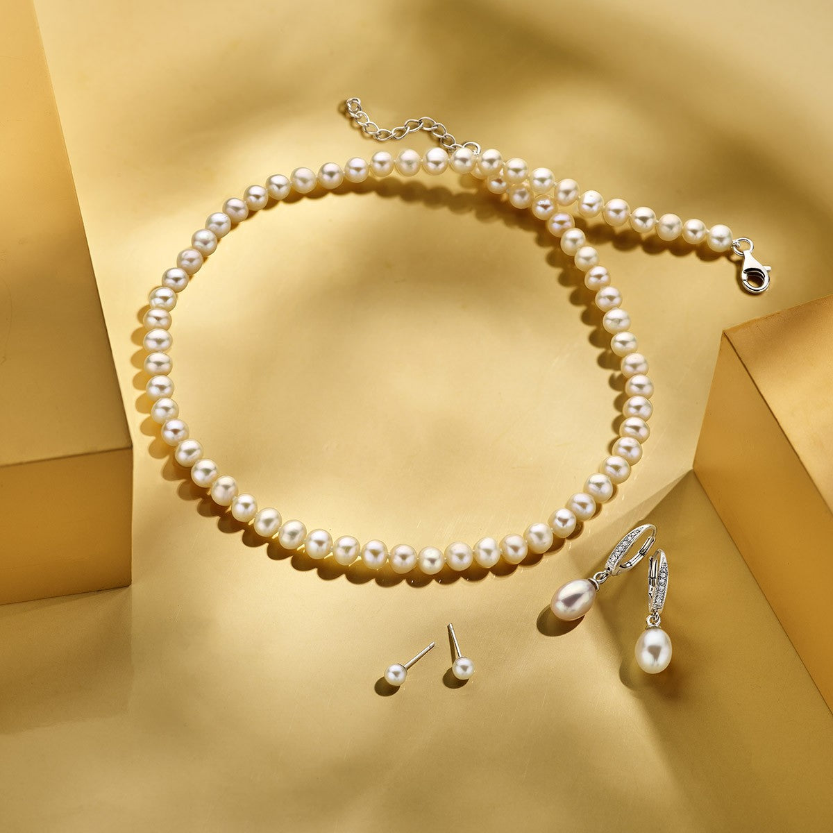 Collier parel 5,5 mm 42 + 4 cm zilver
