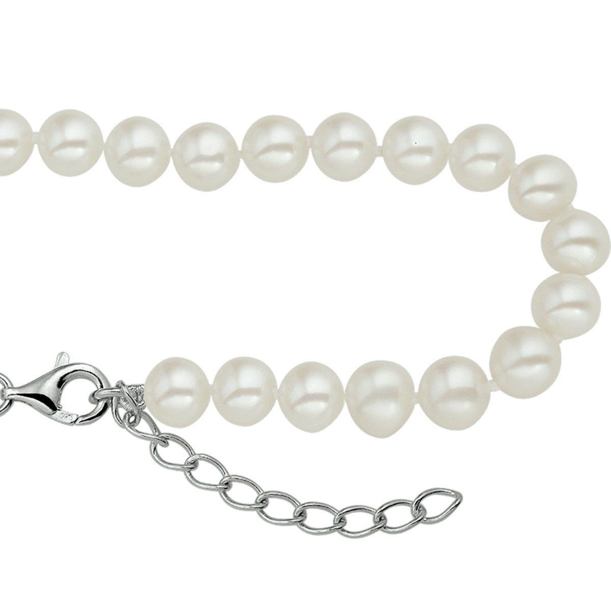 Fantasy Collection Armband parel 6,5 mm 18 + 3 cm zilver