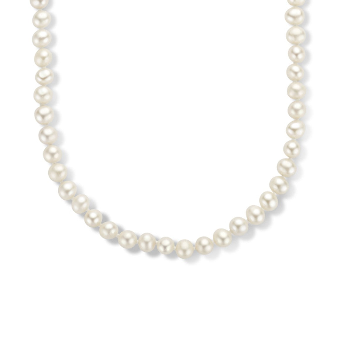 Fantasy Collection Collier parel 6,5 mm zilver