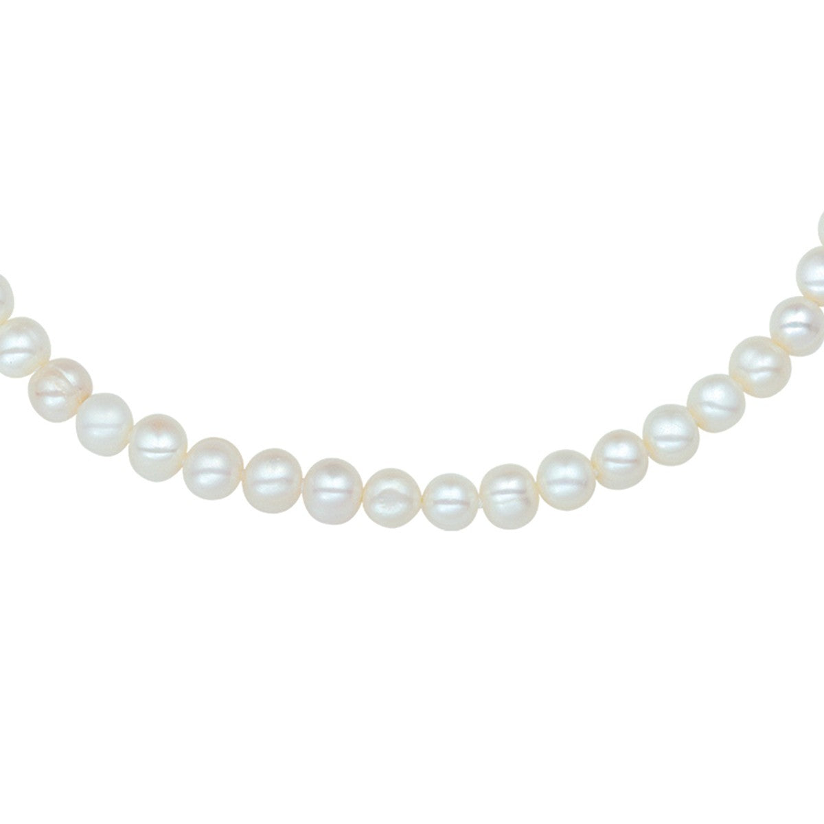 Fantasy Collection Collier parel 7,5 mm 42 + 4 cm zilver