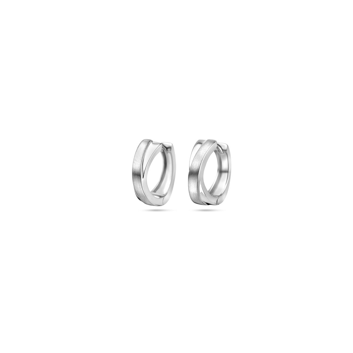 Fantasy Collection Oorbellen poli/mat 14 mm zilver