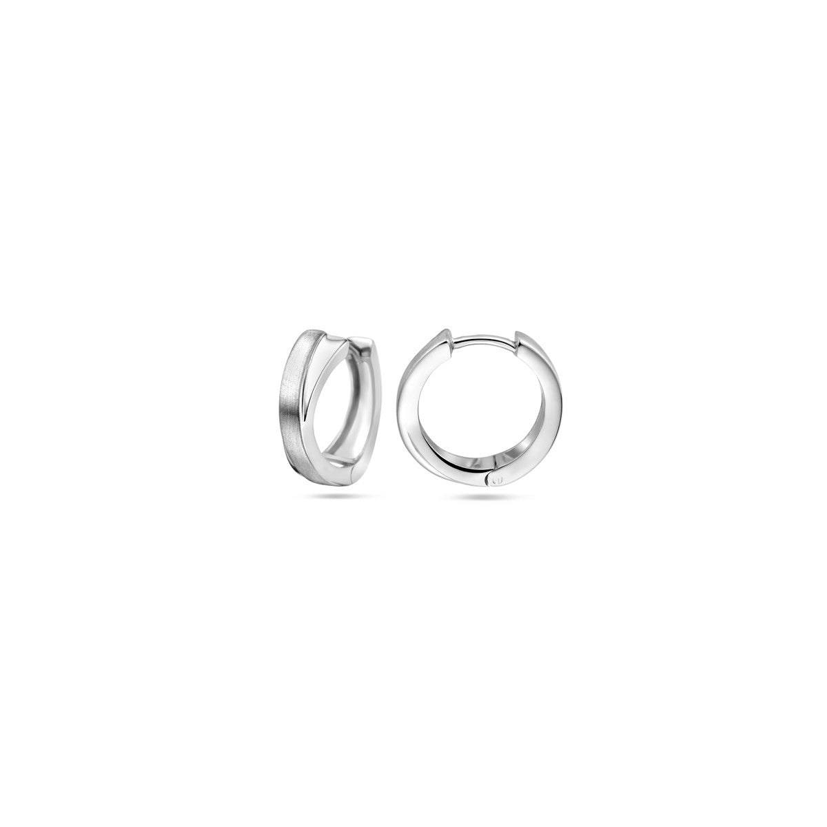 Fantasy Collection Oorbellen poli/mat 14 mm zilver
