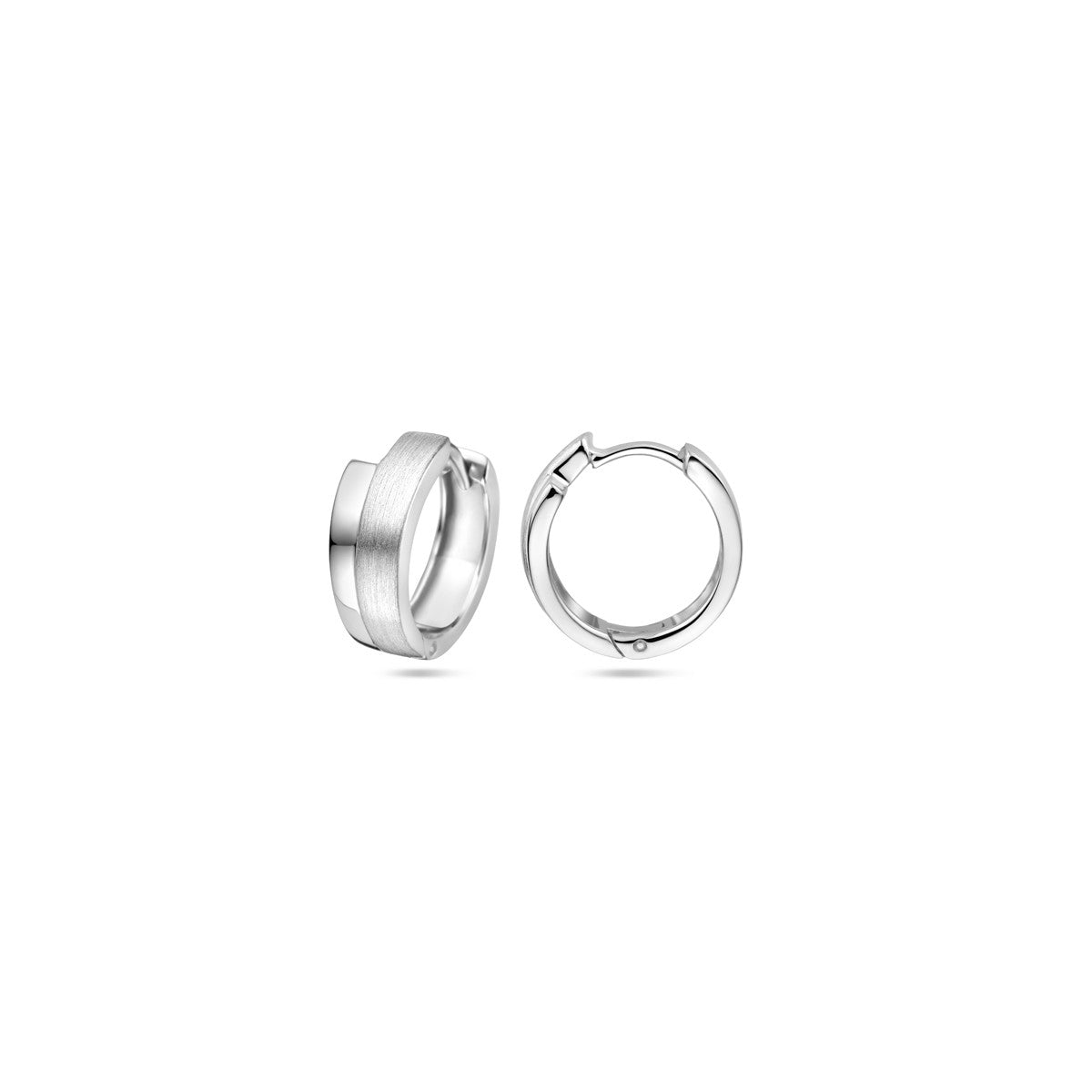 Fantasy Collection Oorbellen poli/mat 15,5 mm zilver