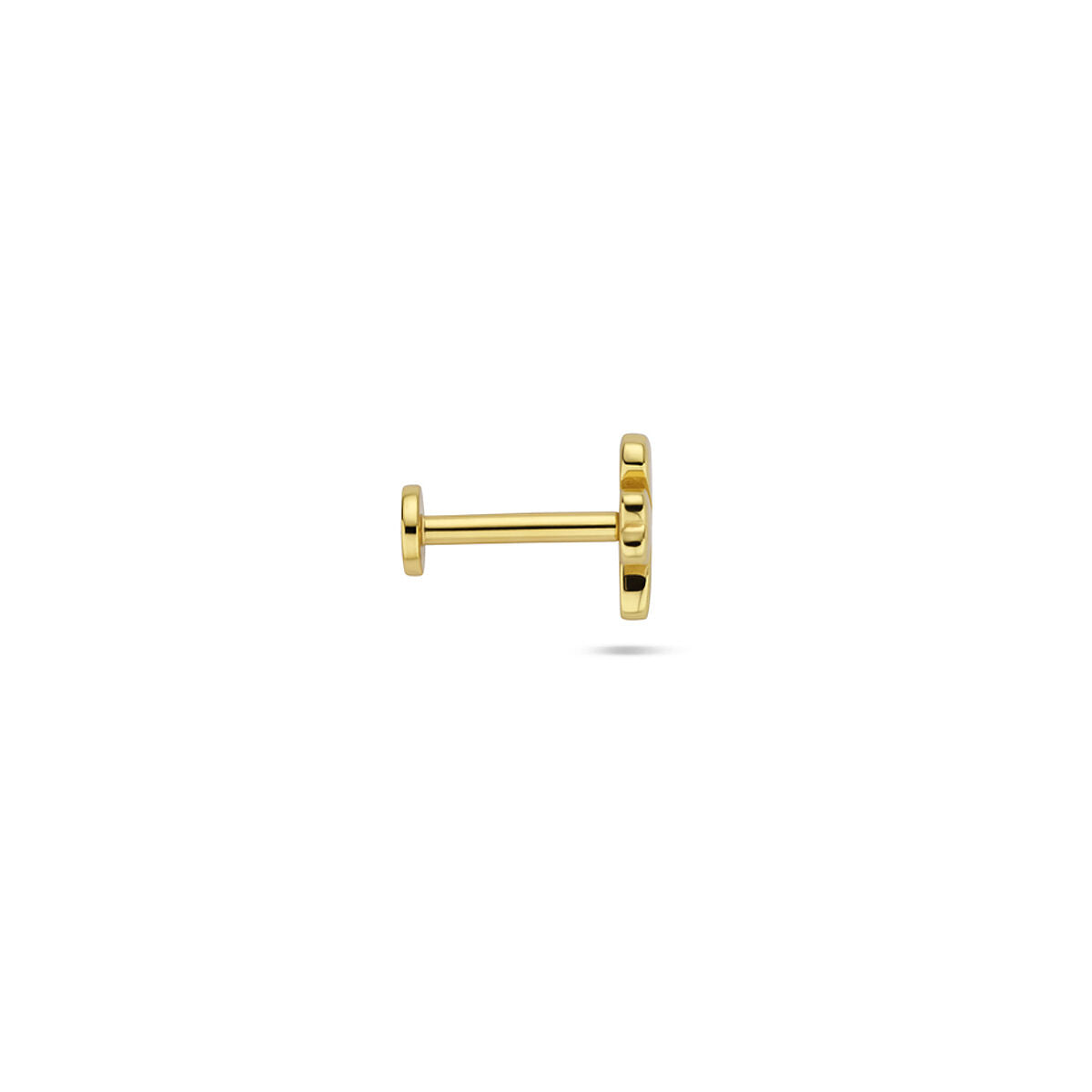 Fantasy Collection Flat back piercing klavertje 6 mm 1 micron zilver verguld