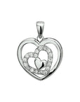 zilver gerhodineerd hanger hart zirkonia 1318361 - PansiteNederland.nl