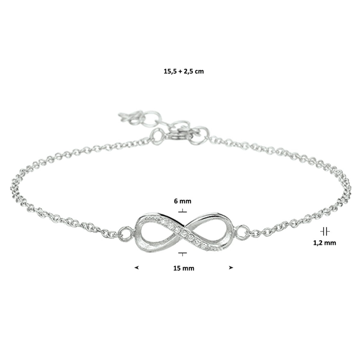 Fantasy Collection Armband infinity zirkonia zilver