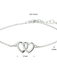 Zilver Gerhodineerd Armband Hart 15,5 + 2,5 Cm 1318911 - PansiteNederland.nl