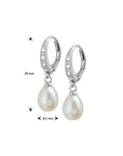 Zilver Gerhodineerd Oorhangers Parel En Zirkonia Brisur Haak 1319037 - PansiteNederland.nl