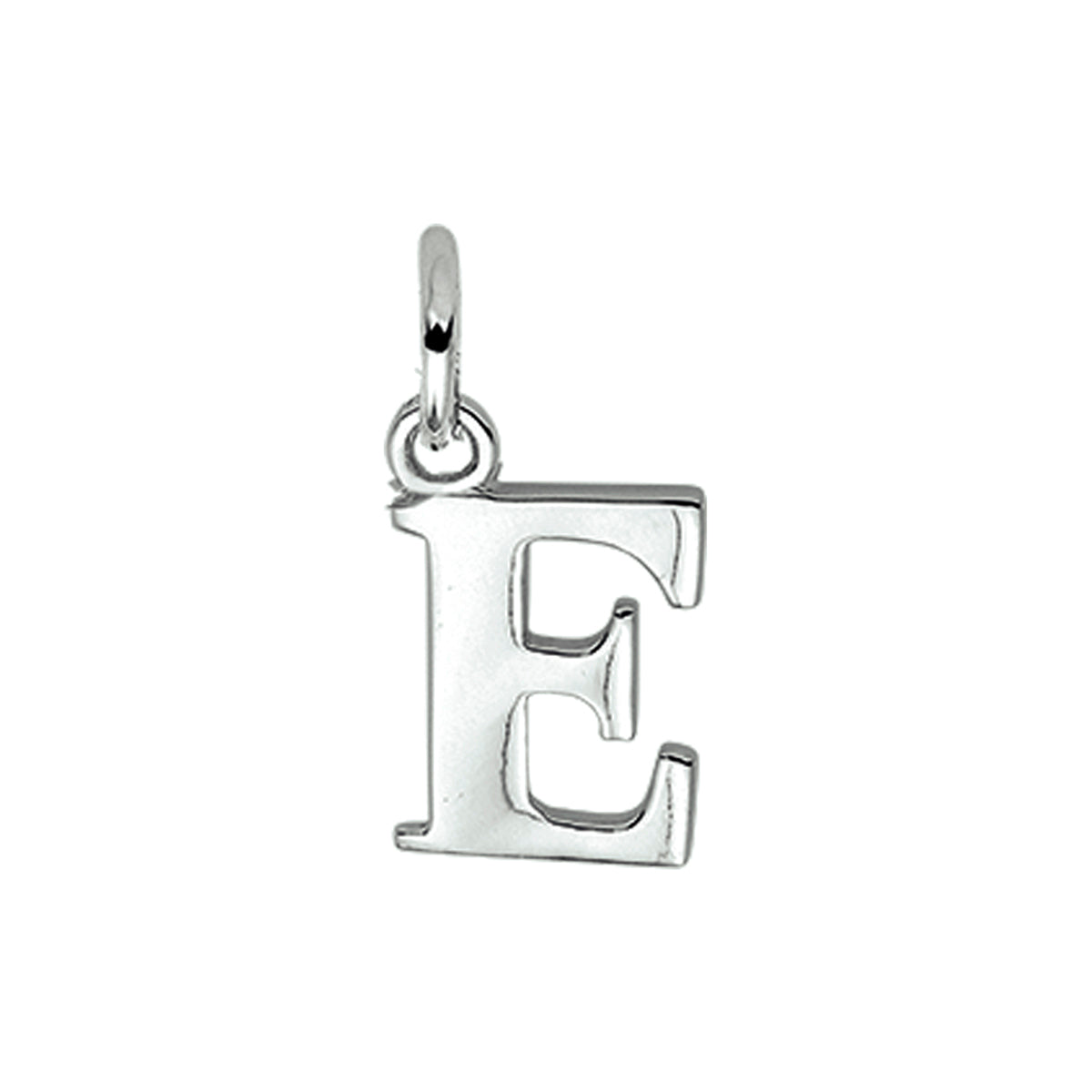 Hanger letter E 12,6 mm zilver #Letter_E