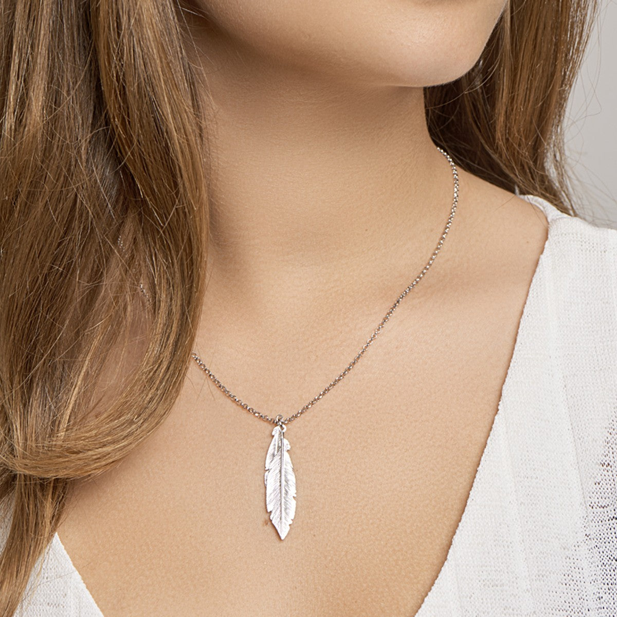 Fantasy Collection Collier veren 41 + 3 cm zilver