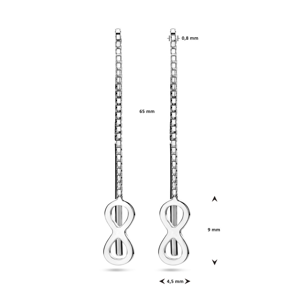Fantasy Collection Oorbellen infinity zilver