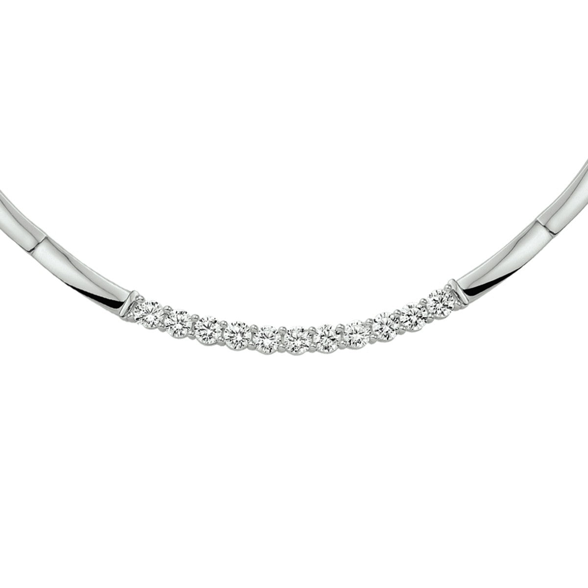 Fantasy Collection Collier zirkonia 42 + 3 cm zilver
