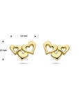 14K geelgouden oorknoppen hartjes - 4027850