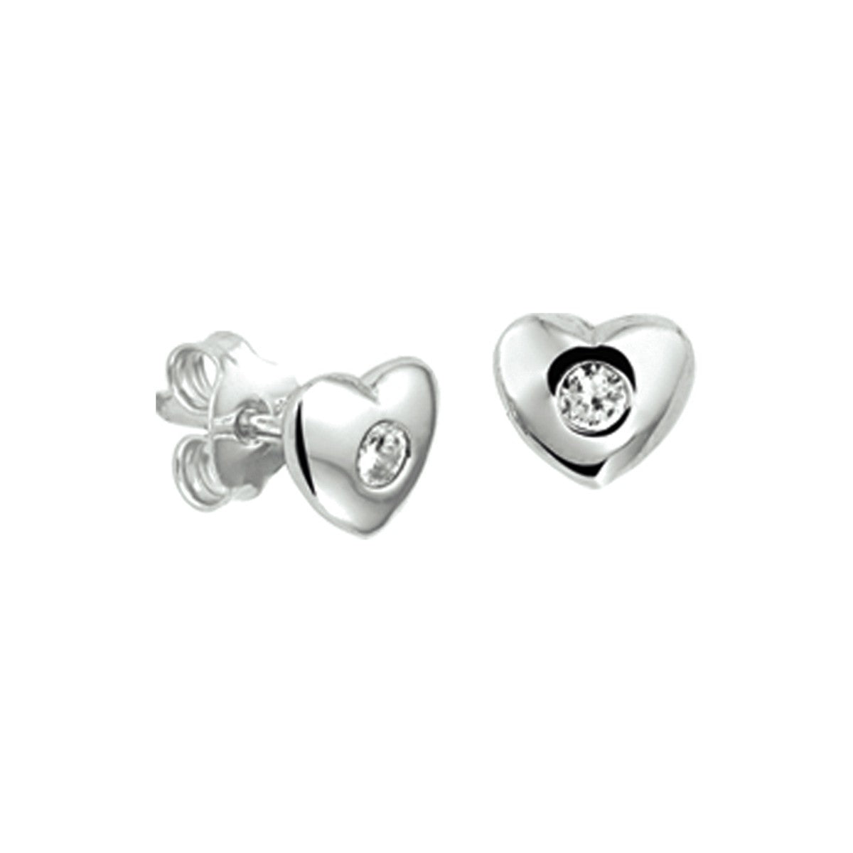 Fantasy Collection Oorbellen hart zirkonia zilver