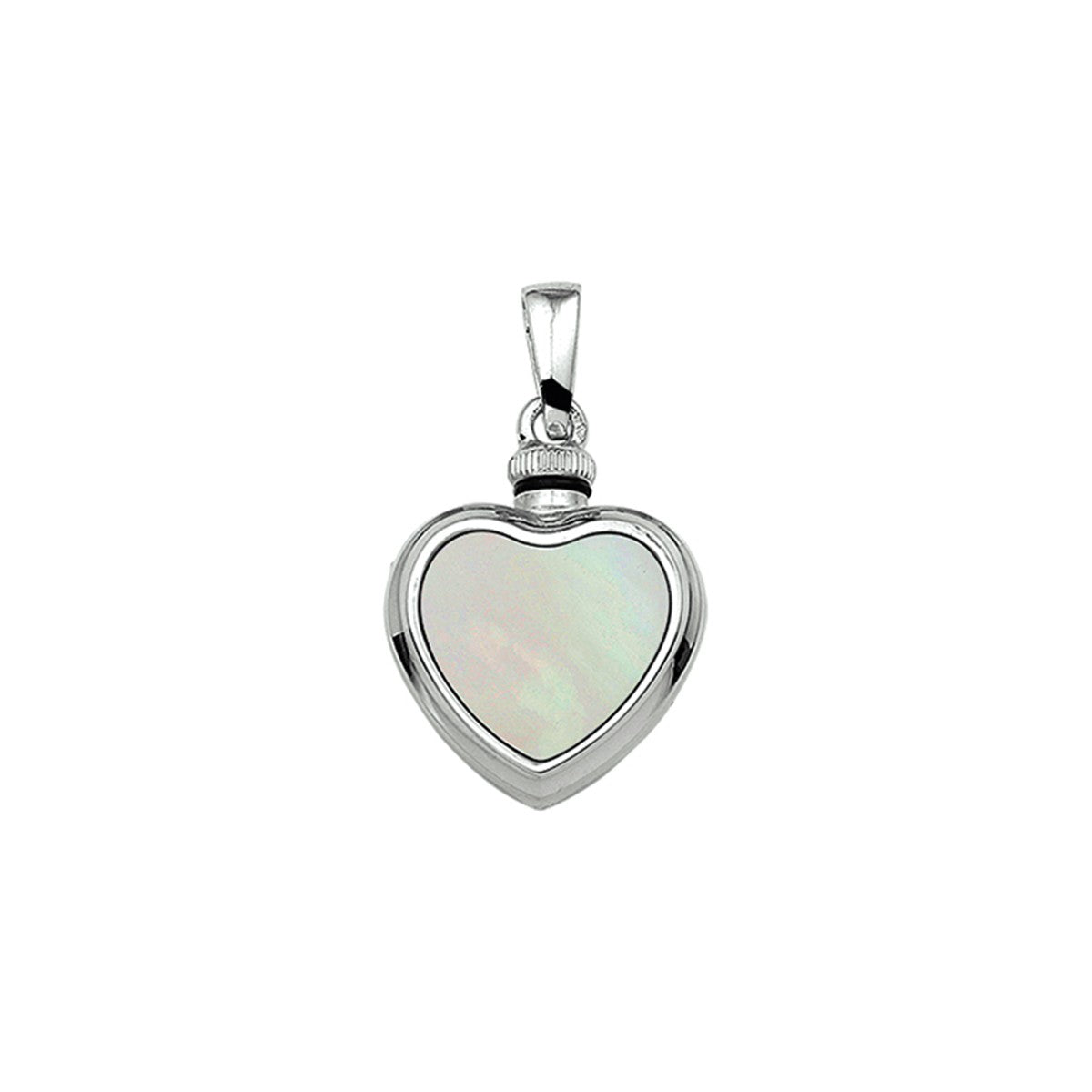 Fantasy Collection Urnhanger hart parelmoer 17 mm zilver