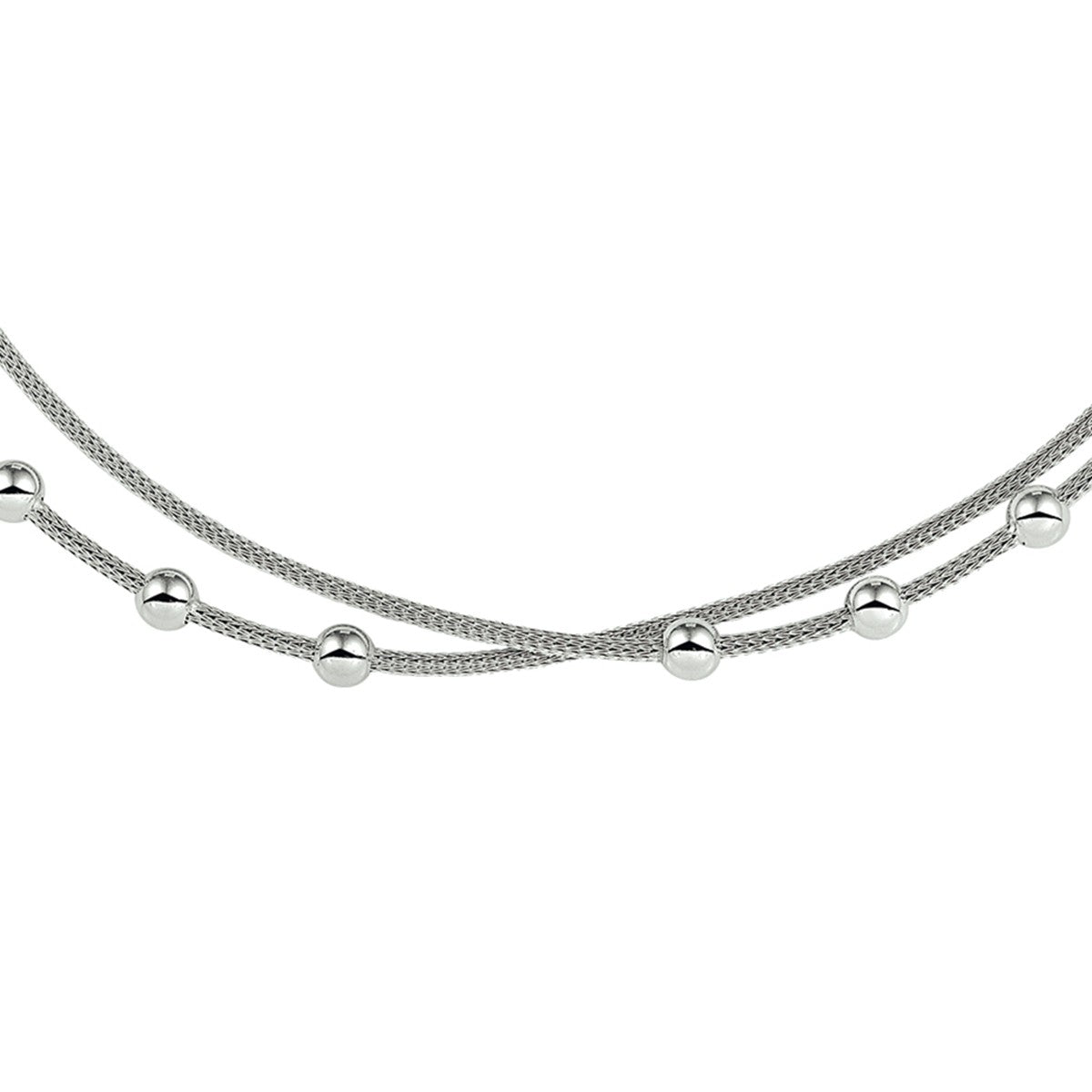 Fantasy Collection Multi-collier bolletjes 42 + 3 cm zilver