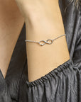 Zilver Gerhodineerd Armband Infinity En Hart 17 + 2 Cm 1320227 - PansiteNederland.nl