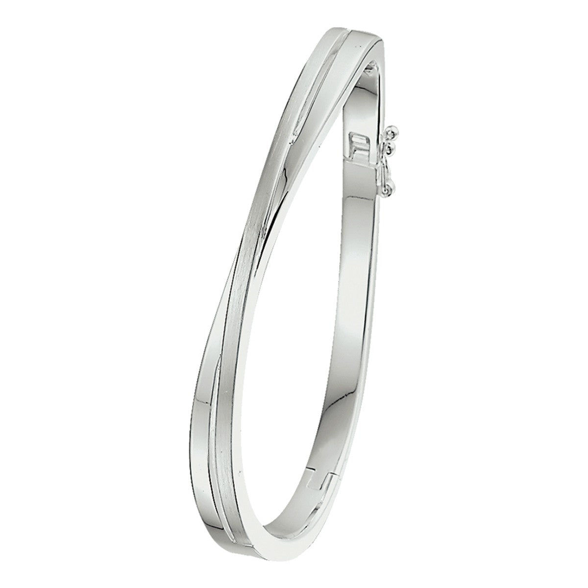 Fantasy Collection Bangle scharnier poli/mat 6,5 x 60 mm zilver