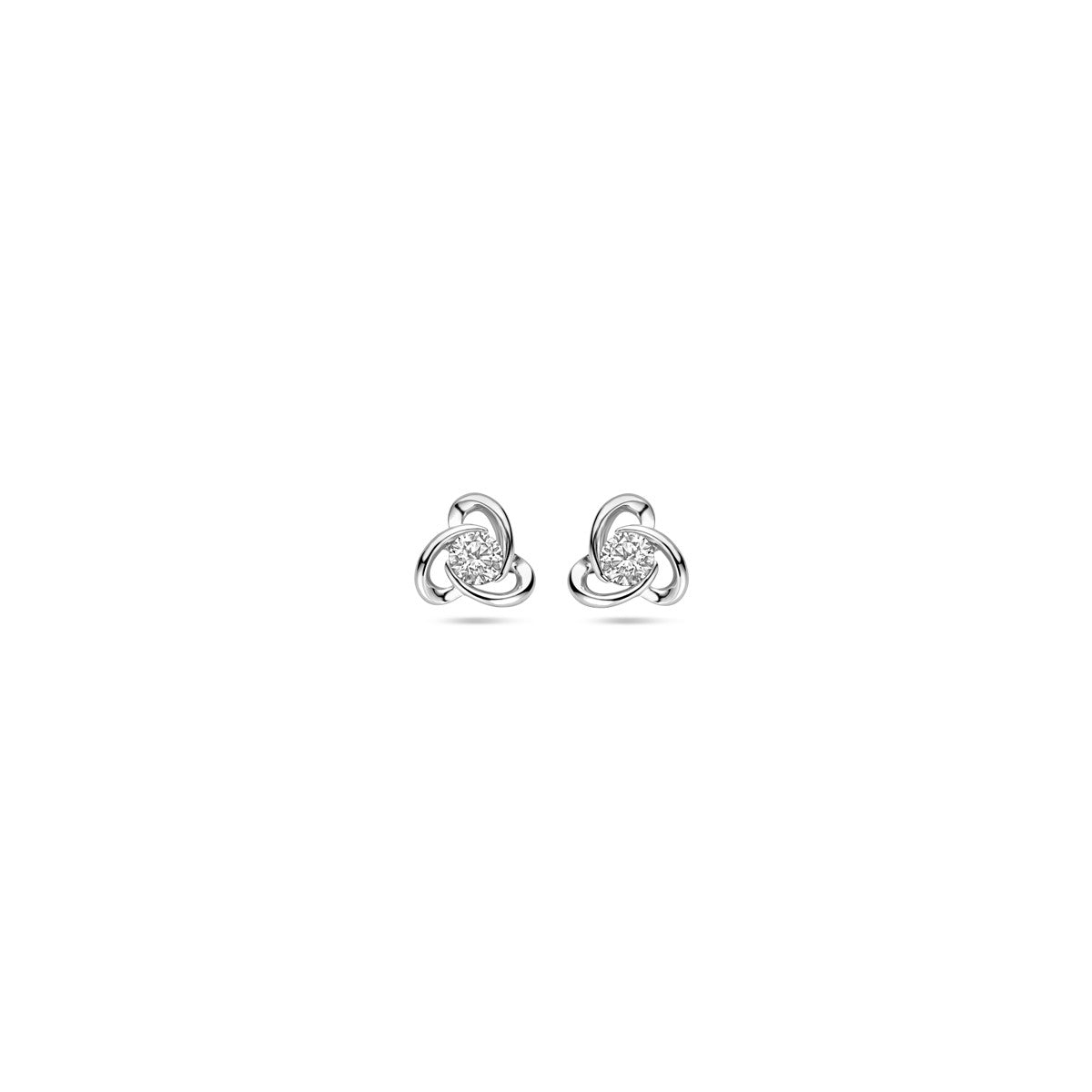 Fantasy Collection Oorbellen zirkonia 8 mm zilver